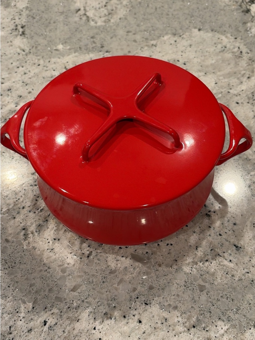 Vintage Dansk Kobenstyle Red Enamel Dutch Oven